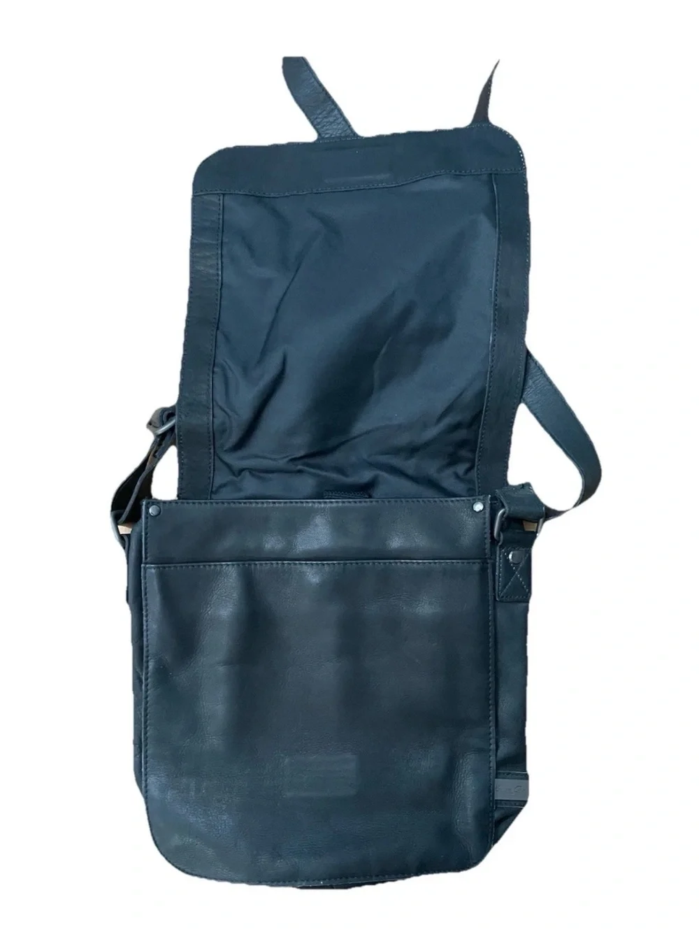 Kenneth Cole New York Black Leather Crossbody Messenger Bag for Men
